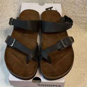 Sonoma Black and Brown Buckle Sandals
